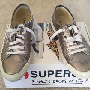 Superga Gray metallic sneakers size 8